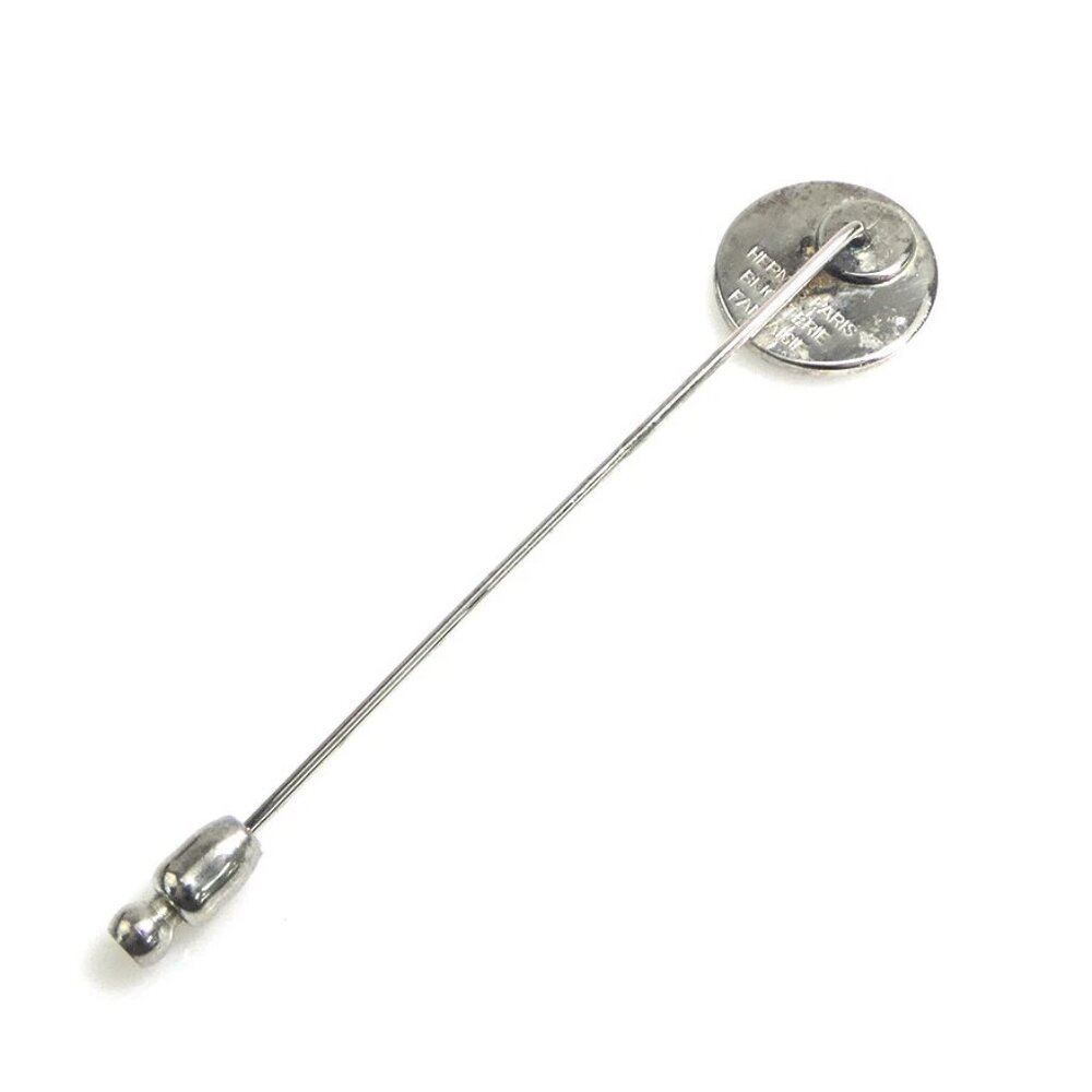 Auth HERMES Selle Pin Brooch Silver Metal - Picture 4 of 9